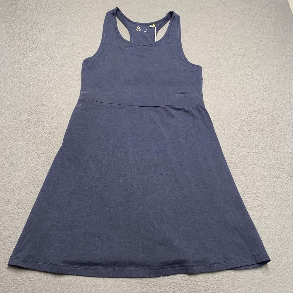 Tasc Performance Dress Womens Large Blue Rhythm Racerback Athleisure Tank Summer